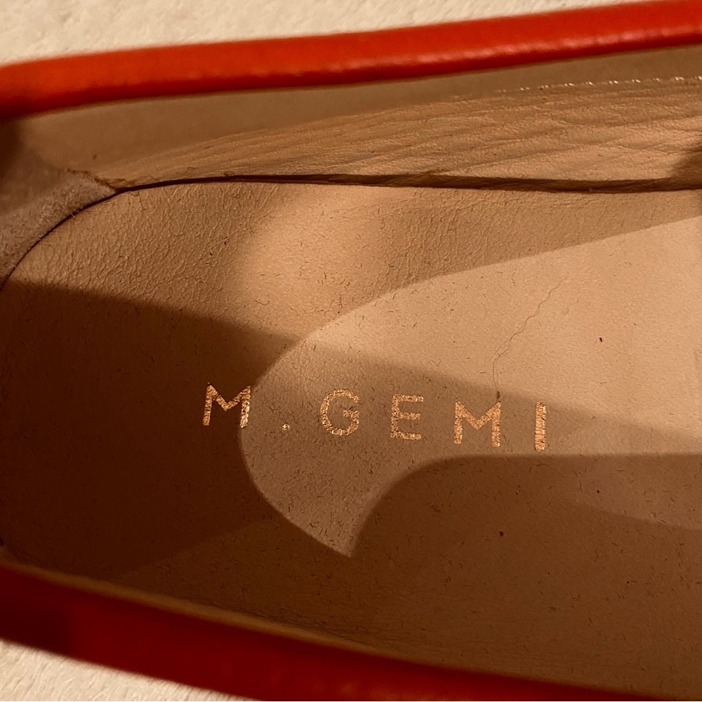 M Gemi The Felize red pebbled leather flat driving shoe Sz 38.5 NWOT - Picture 10 of 13